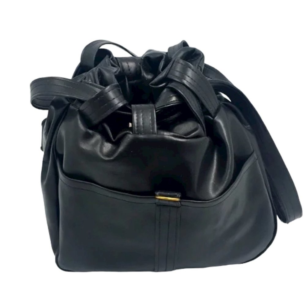 Black Drawstring Pouch Shoulder Bag - image 2